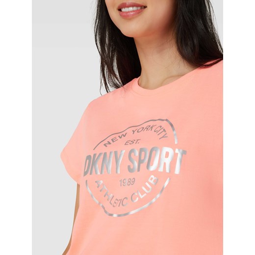 DKNY bluzka damska z krótkim rękawem pomarańczowy młodzieżowa 