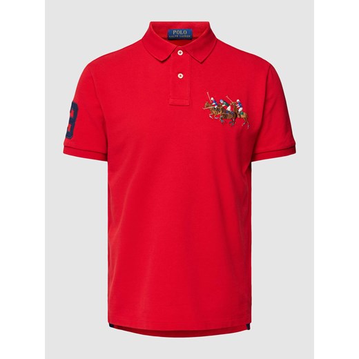 Koszulka polo o kroju custom slim fit z wyhaftowanym motywem ze sklepu Peek&Cloppenburg  w kategorii T-shirty męskie - zdjęcie 168992842