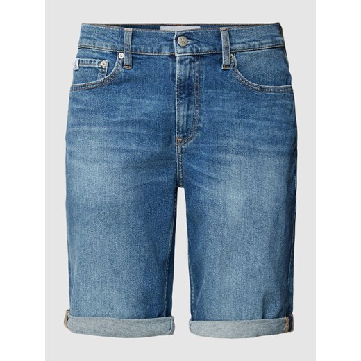 Szorty jeansowe o kroju slim fit z detalem z logo ze sklepu Peek&Cloppenburg  w kategorii Spodenki męskie - zdjęcie 168995410