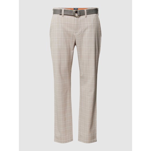 Spodnie o kroju slim fit ze wzorem w kratę glencheck ze sklepu Peek&Cloppenburg  w kategorii Spodnie męskie - zdjęcie 168995413