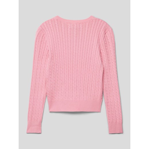 Różowy sweter dziewczęcy Polo Ralph Lauren 