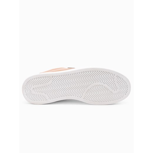 Buty męskie sneakresy z łączonych materiałów - brązowe V1 OM-FOCS-0108 43 ombre