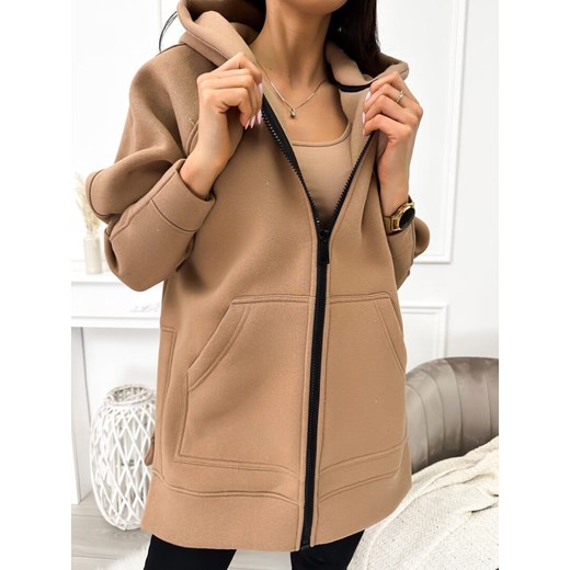 Brązowa Bluza Oversize z Kapturem ze sklepu ModnaKiecka.pl w kategorii Bluzy damskie - zdjęcie 169004041