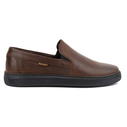 Buty męskie wsuwane ze skóry naturalnej POLBUT 2124P brązowe Polbut 40 butyolivier