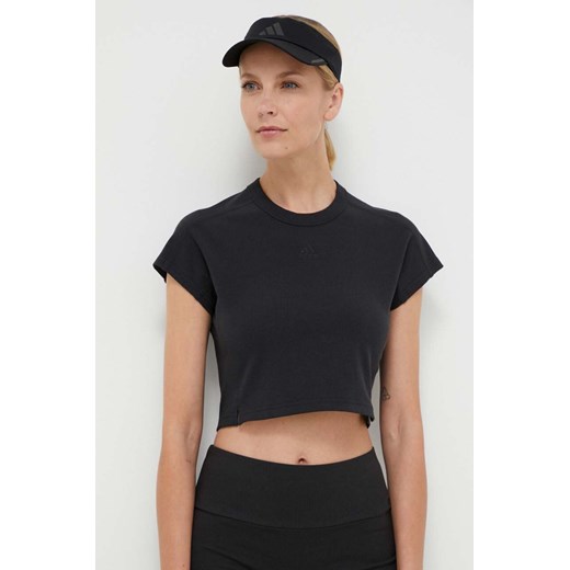 adidas t-shirt damski kolor czarny IT2547 ze sklepu ANSWEAR.com w kategorii Bluzki damskie - zdjęcie 169004540