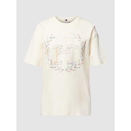T-shirt z wyhaftowanym logo ze sklepu Peek&Cloppenburg  w kategorii Bluzki damskie - zdjęcie 169005222
