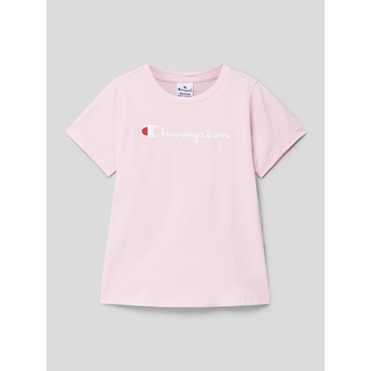 T-shirt z nadrukiem z logo ze sklepu Peek&Cloppenburg  w kategorii Bluzki dziewczęce - zdjęcie 169005424