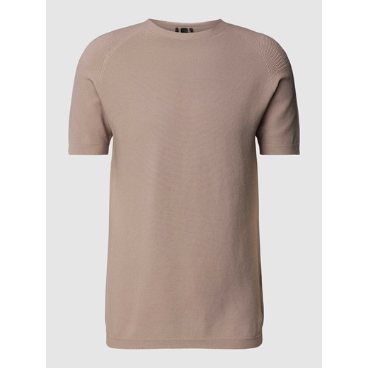 T-shirt z prążkowanymi wykończeniami model ‘FOSOS’ ze sklepu Peek&Cloppenburg  w kategorii T-shirty męskie - zdjęcie 169005580