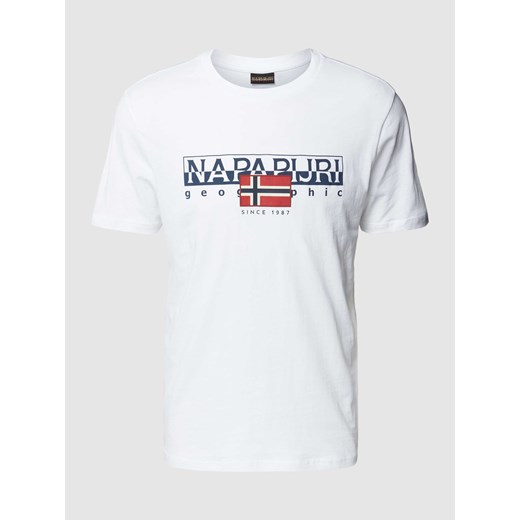 T-shirt męski Napapijri z krótkim rękawem na wiosnę młodzieżowy 