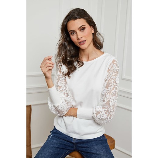 Joséfine Sweter &quot;Mench&quot; w kolorze białym ze sklepu Limango Polska w kategorii Swetry damskie - zdjęcie 169011391