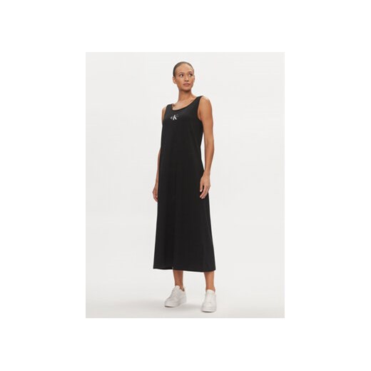 Calvin Klein Jeans Sukienka letnia Monologo J20J223702 Czarny Loose Fit ze sklepu MODIVO w kategorii Sukienki - zdjęcie 169017021