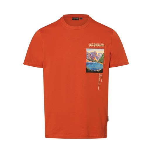 Napapijri Koszulka męska Mężczyźni Bawełna pomarańczowy nadruk ze sklepu vangraaf w kategorii T-shirty męskie - zdjęcie 169019060