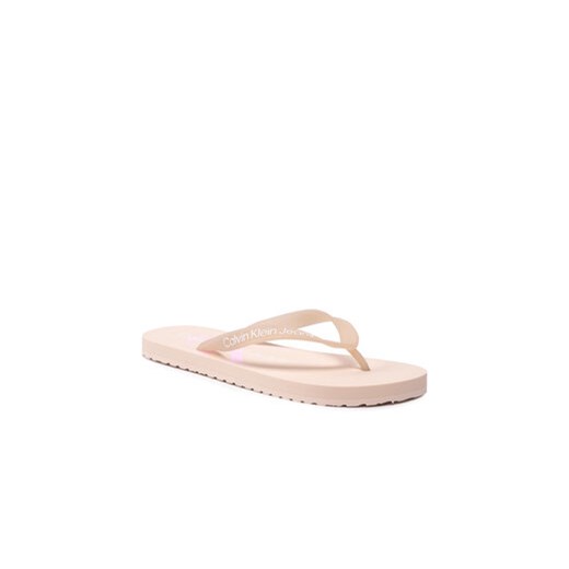 Calvin Klein Jeans Japonki Beach Sandal Monogram Tpu YW0YW00098 Beżowy 37 okazja MODIVO