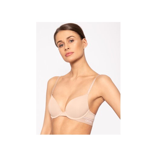 Calvin Klein Underwear Biustonosz push-up Plunge 000QF5742E Beżowy Calvin Klein Underwear 34D wyprzedaż MODIVO