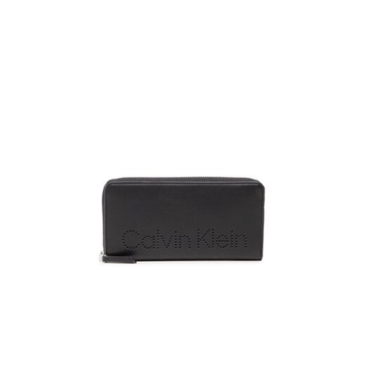 Calvin Klein Duży Portfel Damski Ck Set Wallet Z/A Lg K60K609191 Czarny Calvin Klein uniwersalny wyprzedaż MODIVO