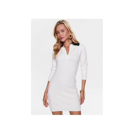 Ermanno Firenze Sukienka dzianinowa Q013E53 Biały Regular Fit ze sklepu MODIVO w kategorii Sukienki - zdjęcie 169053234