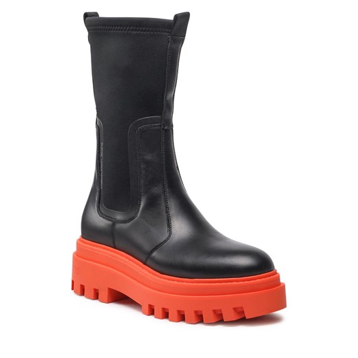 Botki Calvin Klein Jeans Flatform High Chelsea Boot YW0YW00742 Black BDS 39 okazja eobuwie.pl