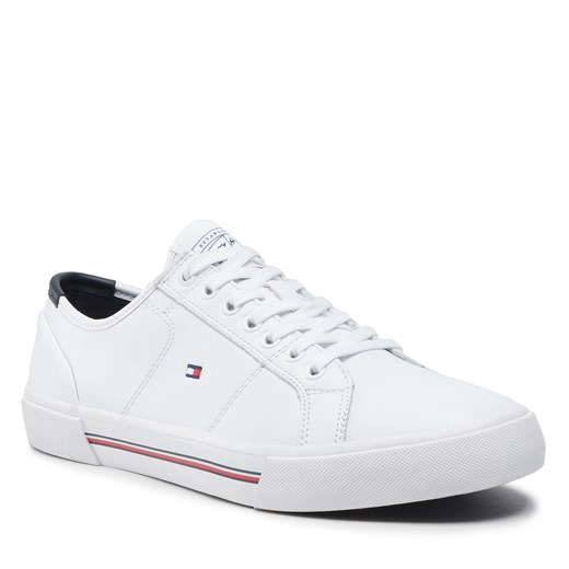 Sneakersy Tommy Hilfiger Core Corporate Leather Vulc FM0FM03999 White YBR Tommy Hilfiger 44 eobuwie.pl