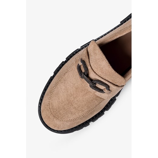 Beżowe mokasyny na platformie damskie ze sprzączką Casu G23X6-DB Casu 41 Casu.pl