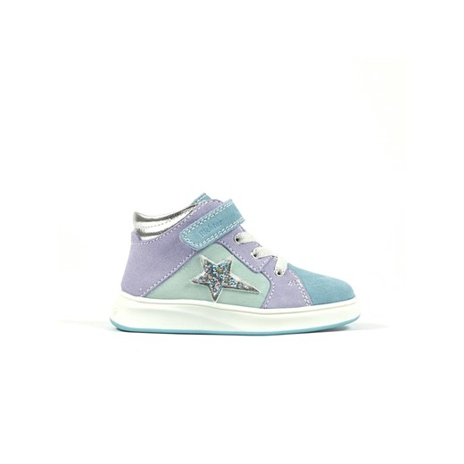 Richter Shoes Skórzane sneakersy w kolorze fioletowo-błękitnym ze sklepu Limango Polska w kategorii Trampki dziecięce - zdjęcie 169093234