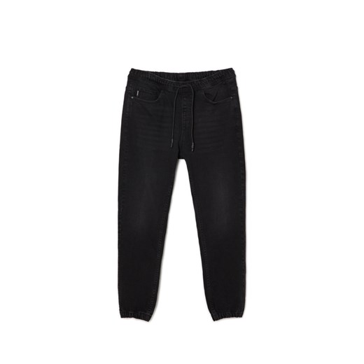 Cropp - Czarne jeansowe joggery - czarny ze sklepu Cropp w kategorii Spodnie męskie - zdjęcie 169097614