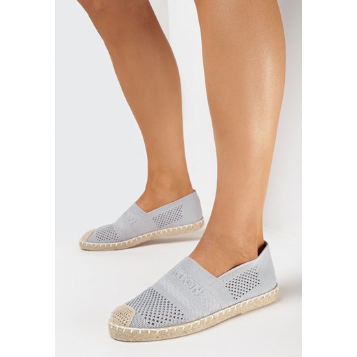 Jasnoszare Espadryle na Płaskiej Podeszwie z Plecionki Chorisa ze sklepu born2be.pl w kategorii Espadryle damskie - zdjęcie 169102090