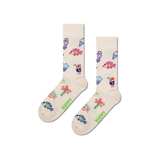 Happy Socks skarpetki Summer Lo-Fi kolor beżowy ze sklepu ANSWEAR.com w kategorii Skarpetki damskie - zdjęcie 169105623