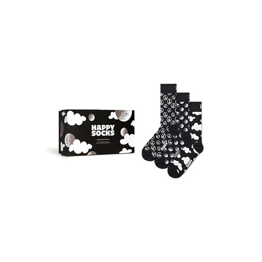 Happy Socks skarpetki Gift Box Black White 3-pack kolor czarny ze sklepu ANSWEAR.com w kategorii Skarpetki damskie - zdjęcie 169105694