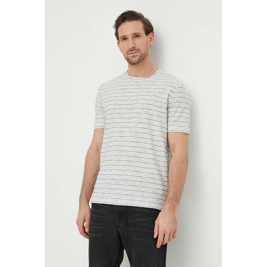 Marc O&apos;Polo t-shirt bawełniany męski kolor biały wzorzysty M22218651040 ze sklepu ANSWEAR.com w kategorii T-shirty męskie - zdjęcie 169112442