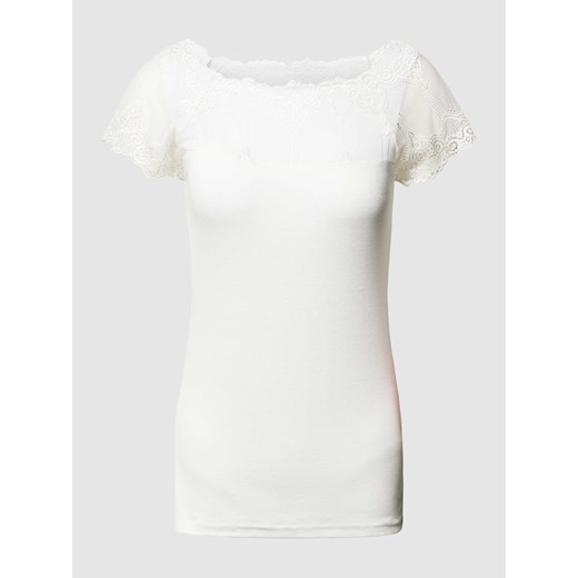 T-shirt z obszyciem koronką ze sklepu Peek&Cloppenburg  w kategorii Bluzki damskie - zdjęcie 169122814