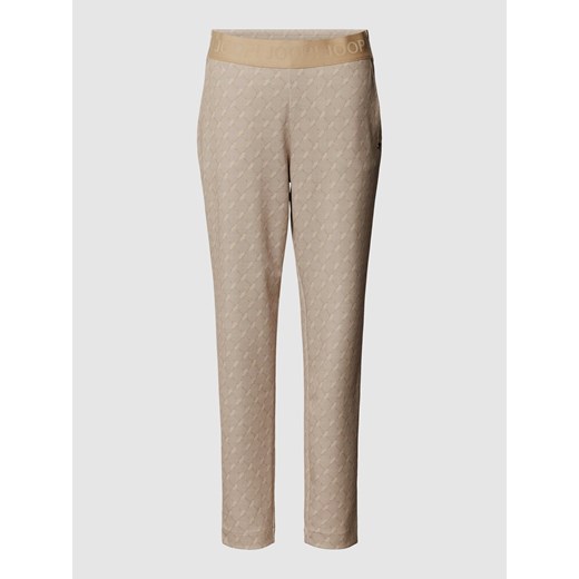 Spodnie materiałowe z elastycznym paskiem z logo ze sklepu Peek&Cloppenburg  w kategorii Spodnie damskie - zdjęcie 169123302
