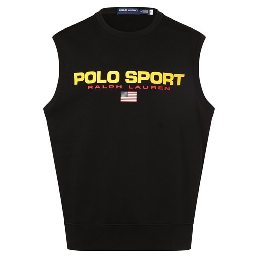 Polo Sport Bluza męska Mężczyźni Bawełna czarny jednolity ze sklepu vangraaf w kategorii Kamizelki męskie - zdjęcie 169125101