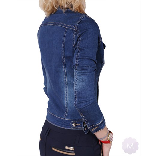 Damska katana jeansowa niebieska przetarta (MR28) mercerie-pl granatowy damskie