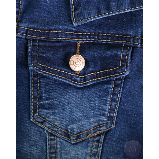 Damska katana jeansowa granatowa przetarta (YK1072) mercerie-pl granatowy jeans