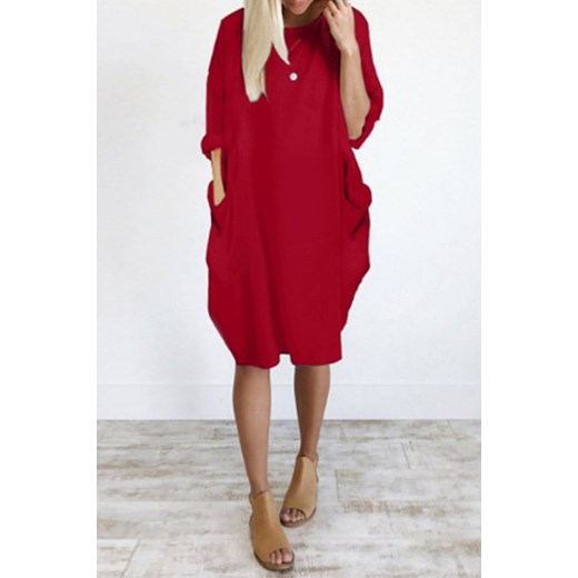 Sukienka MODALA BORDO ze sklepu Ivet Shop w kategorii Sukienki - zdjęcie 169135124