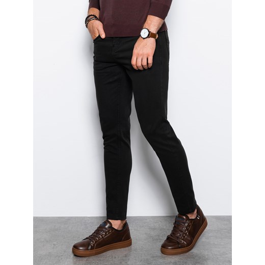 Spodnie męskie chinosy SLIM FIT - czarne V28 P1059 XL okazja ombre