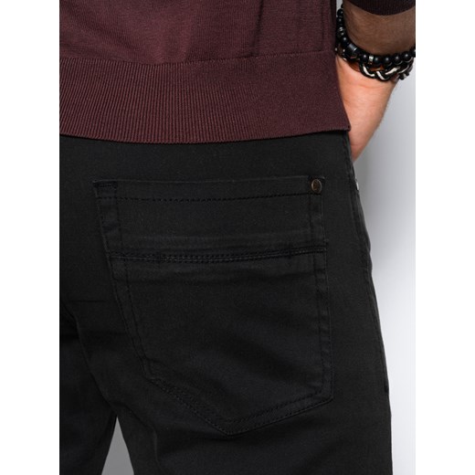 Spodnie męskie chinosy SLIM FIT - czarne V28 P1059 XL promocja ombre