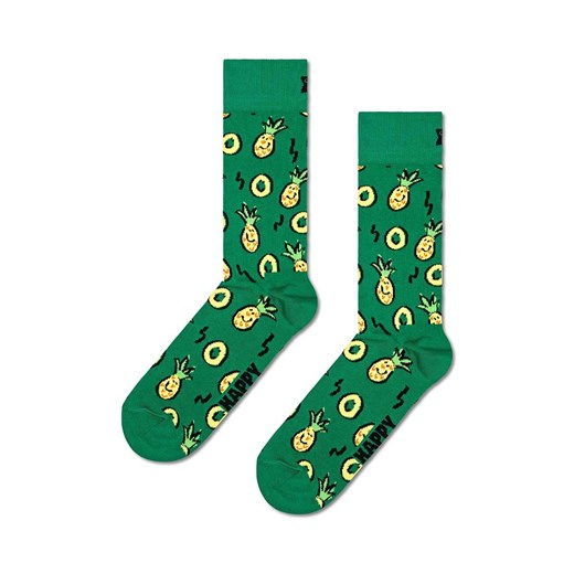 Happy Socks skarpetki Pineapple Sock kolor zielony ze sklepu ANSWEAR.com w kategorii Skarpetki damskie - zdjęcie 169137490