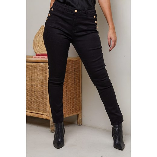 Spodnie damskie Plus Size Company czarne bawełniane 