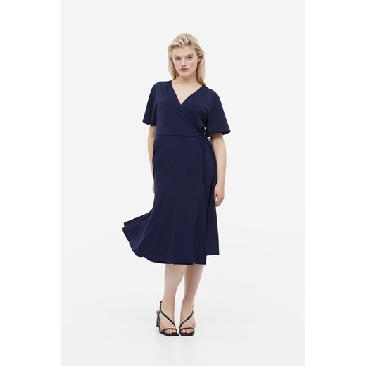 H & M - Kopertowa sukienka z dżerseju - Niebieski H & M L H&M