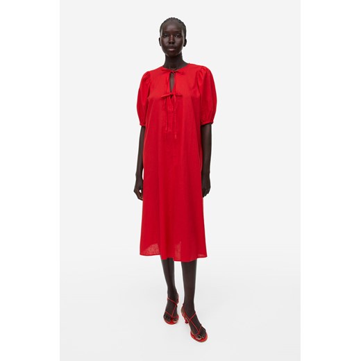 H & M - Sukienka z domieszką lnu - Czerwony H & M S H&M