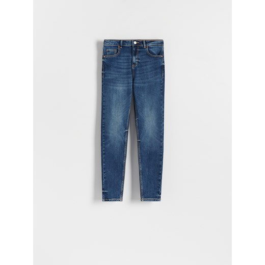 Reserved - Jeansy slim mid rise - granatowy Reserved 34 Reserved