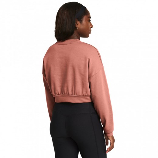 Damska bluza dresowa nierozpinana bez kaptura Under Armour UA Rival Terry OS Crop Crw - różowa ze sklepu Sportstylestory.com w kategorii Bluzy damskie - zdjęcie 169160772