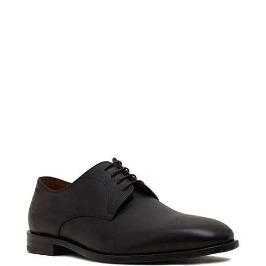 BOSS HUGO buty eleganckie męskie czarne ze skóry sznurowane jesienne 