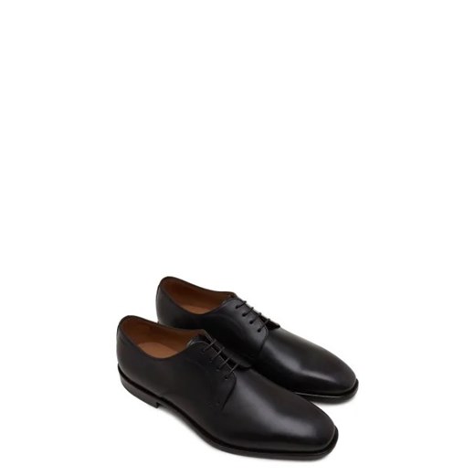Buty eleganckie męskie czarne BOSS HUGO sznurowane jesienne ze skóry 
