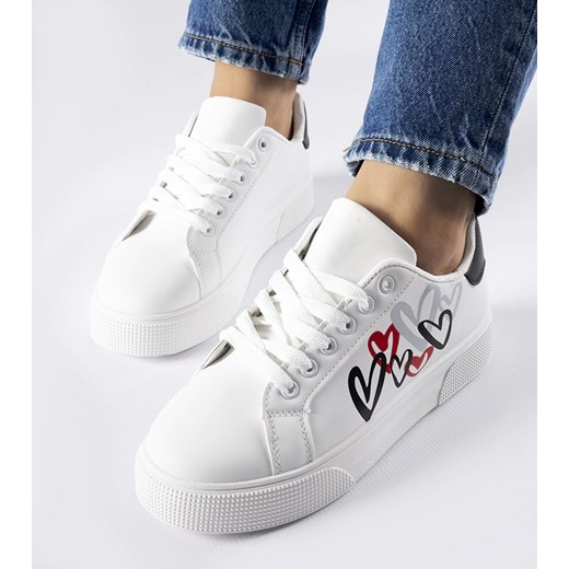 Białe sneakersy na platformie Montclair ze sklepu gemre w kategorii Trampki damskie - zdjęcie 169163422