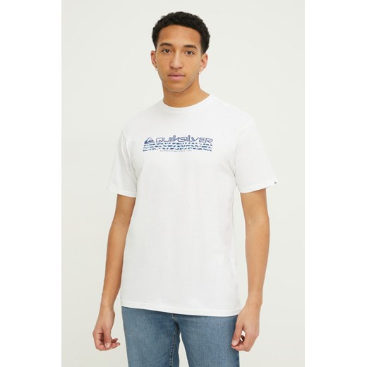 Quiksilver t-shirt bawełniany męski kolor biały z nadrukiem Quiksilver M ANSWEAR.com