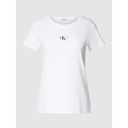 T-shirt o kroju slim fit z efektem prążkowania ze sklepu Peek&Cloppenburg  w kategorii Bluzki damskie - zdjęcie 169165052