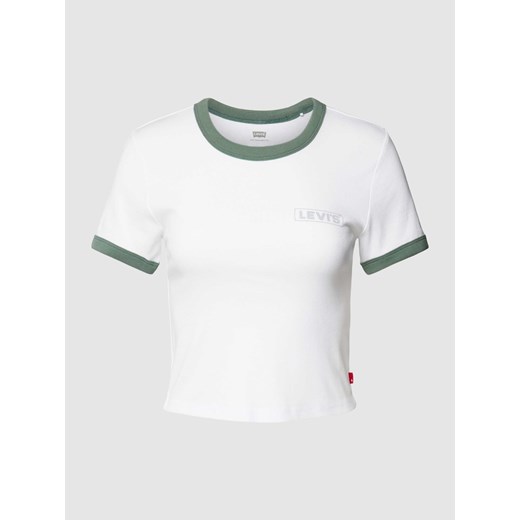 T-shirt krótki z detale z logo ze sklepu Peek&Cloppenburg  w kategorii Bluzki damskie - zdjęcie 169165141