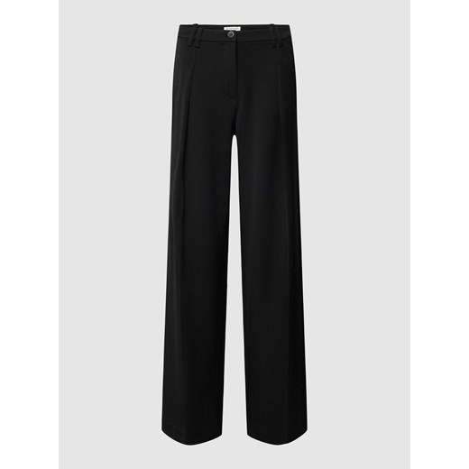 Spodnie materiałowe o rozkloszowanym kroju z zakładkami w pasie ze sklepu Peek&Cloppenburg  w kategorii Spodnie damskie - zdjęcie 169165481